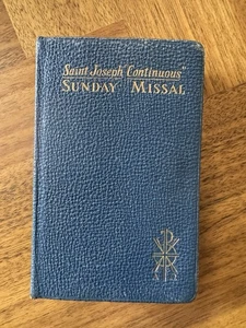 1957 St. Josef "Durchlaufendes" Sonntagsmessbuch blauer Ledereinband - Bild 1 von 15