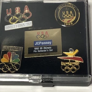 Juego de 4 prendedores olímpicos de colección 1992 de Estados Unidos en caja JC Penny EE. UU. Barcelona - Imagen 1 de 2
