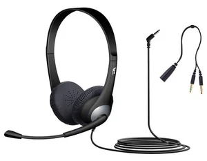 24x CYBER ACOUSTICS AC-204 STEREO HEADSETS 3.5MM PLUG SCHOOL/STUDENT/CLASSROOM - Picture 1 of 4