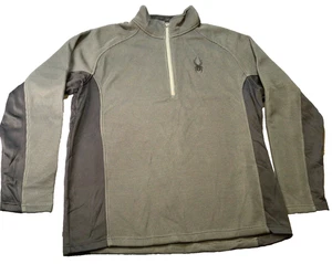 Spyder Mens Gray & Black 1/4 Zip Pullover XXL Polyester - Picture 1 of 11