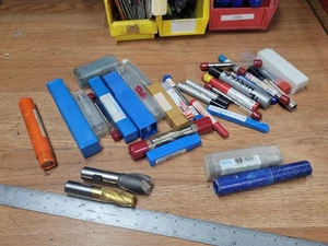 LOT OF ASSORTED HSS / COABLT ENDMILLS 1/8 - 3/4 " - Picture 1 of 4
