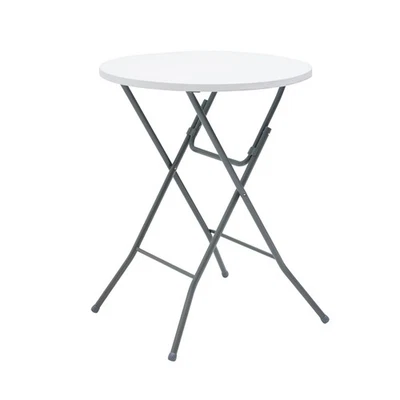 Mainstays 31" Round High-Top Folding Table, White - Image 1 of 4