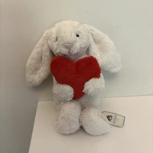 Jellycat Bashful I am little Red Love Heart Bunny rabbit Small  20cm Tags - Picture 1 of 7