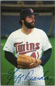 Postal de béisbol vintage 1987 Minnesota Twins "JEFF REARDON - lanzador" / sin usar - Imagen 1 de 2