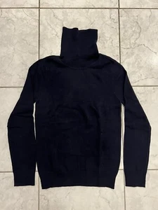 Coco Blanc Navy Knit Turtleneck Girl Size 12 - Picture 1 of 2