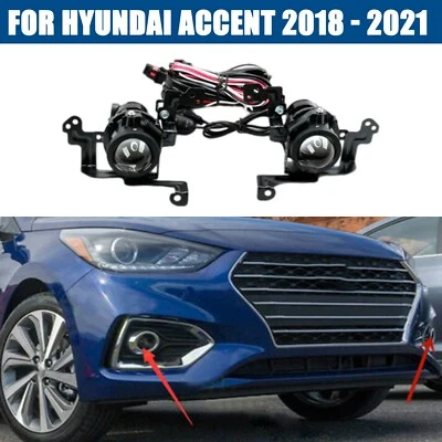 For 2018~2020 2021 Hyundai Accent Front Bumper Fog Lamp Light Halogen Clear Lens - Image 1 of 4