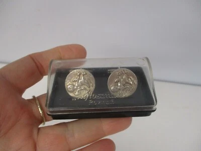 SIGNED RYTOSZTUKA POZNAN STERLING SILVER CUFFLINKS with WARRIOR BIRD SYMBOL - Image 1 of 4