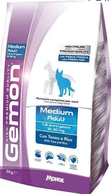 GEMON MEDIUM ADULT TONNO E RISO KG.15
