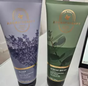 BATH & BODY WORKS CREMA ALLA LAVANDA-VANIGLIA E ANTISTRESS MENTA PIPERITA 8 OZ - Confezione da 2 - Foto 1 di 2