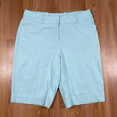 Pantalones cortos Studio Works para mujer 10 pantalones chinos caqui elásticos frentes planos azules bebé Foto 1 de 4