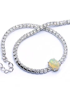 echtes Welo Edelopal Armband 925 Sterling-Silber Opal Edelsteine 17 + 3cm - Bild 1 von 7