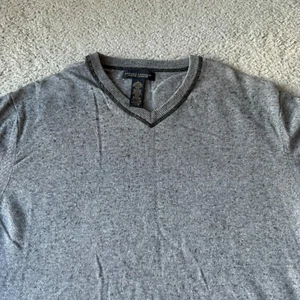 NEW Vintage Banana Republic Sweater Mens Large Gray Cotton Cashmere V-Neck - Picture 1 of 10