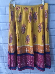 Neu mit Etikett Nygard Collection ausgestellter Midirock Plus Größe 16 Crinkle gold Pailletten pink 89 $ - Bild 1 von 7