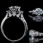 925 Silver Wedding Ring Classic Women Round Cut Cubic Zircon Jewelry Sz 6-10