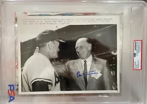 Leo Durocher Signed autograph UPI Wire Photo All Star Game 1959 PSA Encapsulated - Picture 1 of 5