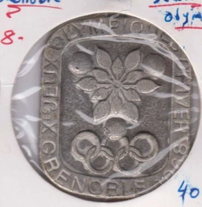 FRANCE Medal Silver Grenoble Olympics 1968 (T456) - Picture 1 of 2