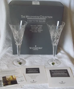 Flautas tostadas Waterford Crystal The Millennium Happiness First - Imagen 1 de 6