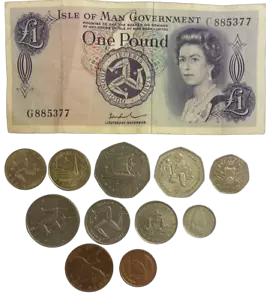 ISLE OF MAN (IOM) COIN COLLECTION £1 - 1P - BANK NOTE OPTIONAL - 11 COINS TOTAL - Picture 1 of 3