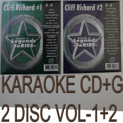 LEGENDS SeRIES KARAOKE 2 CD+G CLIFF RICHARD VOL-1+2 NEW IN VINYL with PRINT  - Image 1 of 3