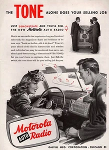Motorola Vita-Tone 1946 radio para automóvil anuncio impreso original - Imagen 1 de 1