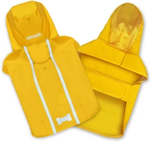 Best Pet Supplies - Poncho antipioggia impermeabile per cani Voyager, giallo, X-Small, petto: - Foto 1 di 12