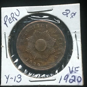 Peru 1920 2 Centavos ss Y-13 A335 - Bild 1 von 3