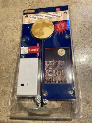 Lemax Lighted Full Moon-Holiday Village Or Spooky Town -TRAIN Accessory