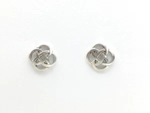 Sterling Silver Round Celtic Knot stud earrings- knots, studs, 3/8 inch - Picture 1 of 3