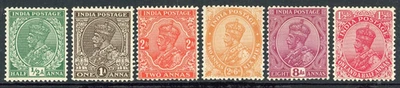INDIA 1925-36 COMO NUEVO NH #103, 107, 109, 111, 112, 118, KING GEORGE V!! J133 Foto 1 de 2
