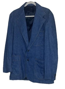 Vintage Levis Jacke Herren 42R Blau Denim Blazer Sport Mantel Panatela Disco 70er - Bild 1 von 13