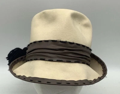 "Sombrero estilo cubo Christian Dior Fadora 1960 vintage talla 22"" talla 7" Foto 1 de 4