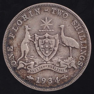 Australia 1934 One Florin 2/- George V - aF/Fine - Picture 1 of 3