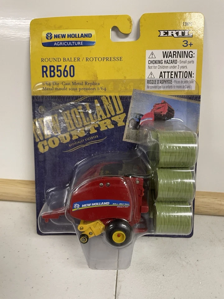 1/64 New Holland RB560 Round Baler W/6-Bales, ERTL 13873 - Image 1 of 1
