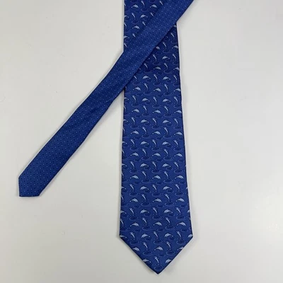 Corbata TOMMY HILFIGER Azul Delfines 100% Seda Hecha en EE. UU. 3.50"X60" Foto 1 de 4