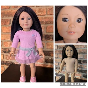Muñeca American Girl Truly Me JLY #25 cabello y ojos castaño oscuro + vestido lila Meet - Imagen 1 de 22