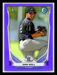 Sam Moll - 2014 Bowman Chrome Purple Refractor #BCP39 - Colorado Rockies - Picture 1 of 2