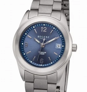 Modische Regent F-1168 VOLL-TITAN Damenuhr mit Datum -  5 ATM WR - Hypoallergen - Picture 1 of 6