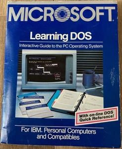 1986 Microsoft Learning DOS Four 5,25" dyskietki i podręcznik - Zdjęcie 1 z 3