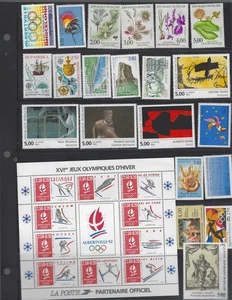 France 1992 MNH 36 Stamps + 1 Souvenir Sheet + 2 Booklets $90 - Picture 1 of 2