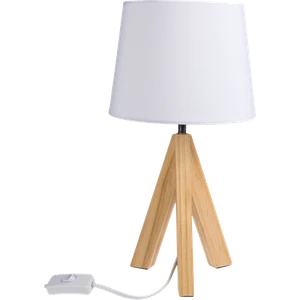 Tischleuchte mit Dreibein aus Holz.  - Bild 1 von 5