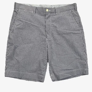 Polo Golf Ralph Lauren Seersucker Shorts Mens 34 Blue White Checked Cotton Blend - Picture 1 of 10