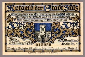 #33761 LULZ Germany 1921. Banknote notgeld 50 Pfennig. - Picture 1 of 2
