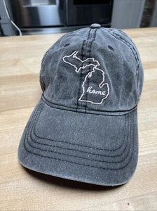 Home Free Michigan Strapback Hat Cap MI Dark Gray Destination Travel LOOK - Picture 1 of 6
