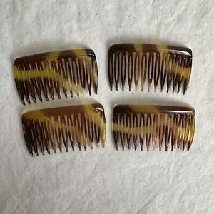 Vintage Posten 4 Goody Seite Haarkamm Kunststoff Clips Schildpatt Retro Made in USA - Bild 1 von 3