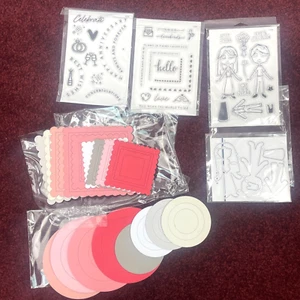 Posten Kingston Handwerk Briefmarken Stanzformen Kits Spanplattenrahmen Liebe Papier Puppen Frühling - Bild 1 von 10