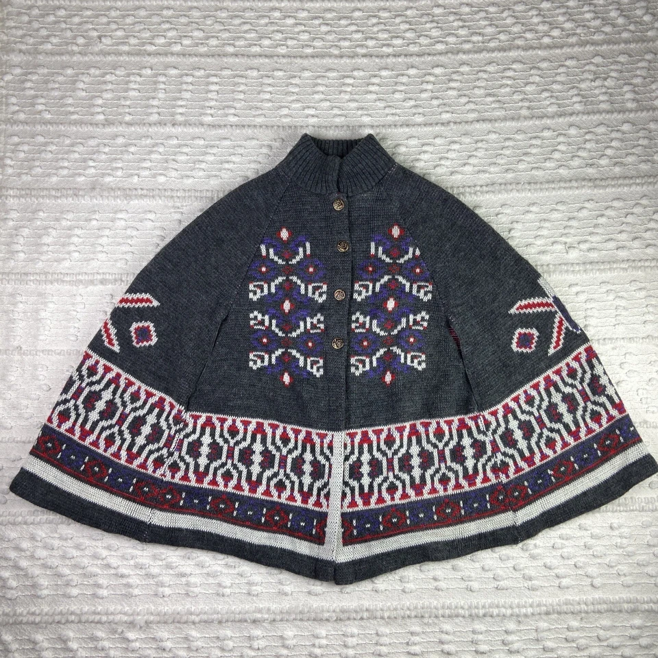 Poncho de Colección Sturbridge by Roosevelt Tejido Capa Para Mujer Talla S/M Azteca Kachina 27" Foto 1 de 4