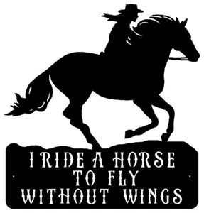 Galloping Horse and Women Rider Sign Plasma Metal Wall Art  Horse Lover Gift - Picture 1 of 1