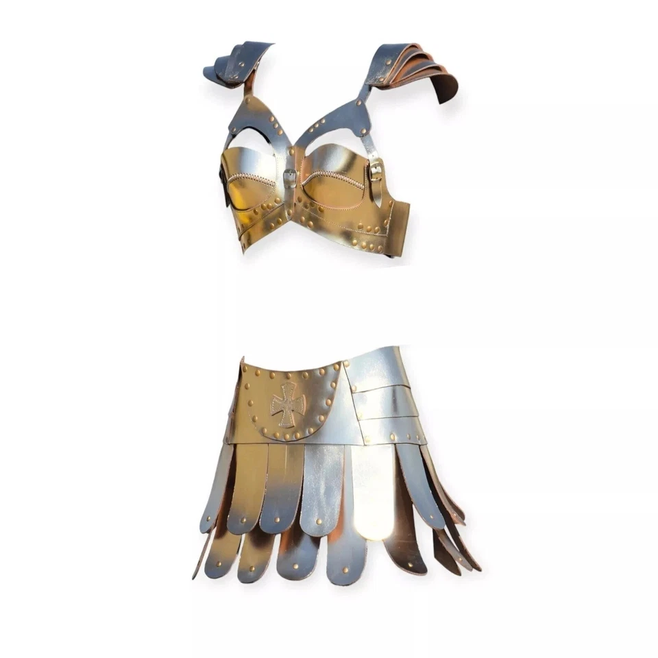 Disfraz de cuero medieval para mujer trajes renacentistas y LARP Foto 1 de 2