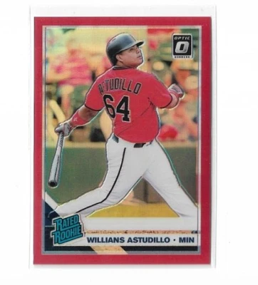 2019 Donruss Optic Baseball Willians Astudillo Rated Rookie Red Prizm #'D 52/60 - Image 1 of 2