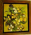 Judy Gilbert Art Yellow White Flowers in 6.75"x6.25" Frame